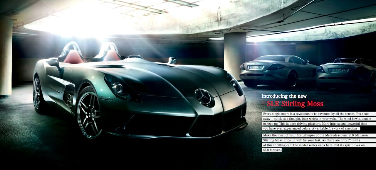 Arbeitsbeispiel: der SLR Stirling Moss Launch. Von Philipp Barth, freier Texter.